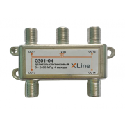 Делитель спутниковый на 4 GS01-04 X-line, 5-2400дБ, прох. питание - Делитель спутниковый на 4 GS01-04 X-line, 5-2400дБ, прох. питание